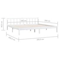Bedframe massief grenenhout wit 200x200 cm - thumbnail