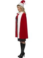Kerst cape luxe met muts - thumbnail