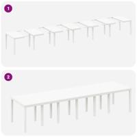 Tuintafel 350x100x73 cm poly rattan wit - thumbnail