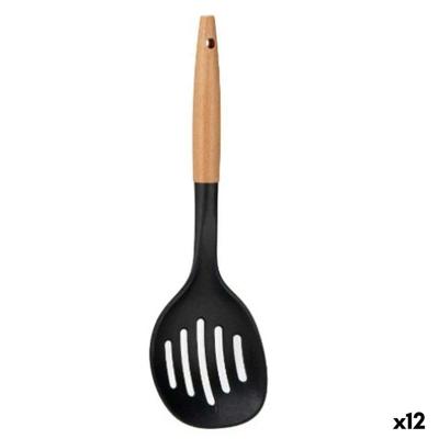 Schuimspaan Kinvara Zwart Natuurlijk Hout Plastic 11 x 35 x 4 cm 10,5 x 35 cm (12 Stuks)