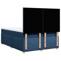 Boxspring met matras stof blauw 140x190 cm - thumbnail