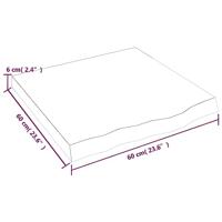 Tafelblad 60x60x6 cm behandeld massief eikenhout lichtbruin - thumbnail