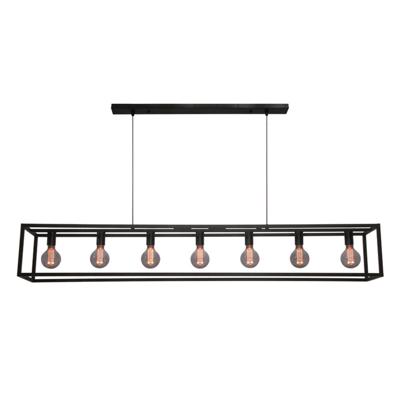 Freelight Hanglamp Esteso 7 lichts L 168 cm B 25 cm zwart Freelight Hanglamp Esteso 7 lichts L 168 cm B 25 cm zwart