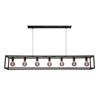 Freelight Hanglamp Esteso 7 lichts L 168 cm B 25 cm zwart - thumbnail