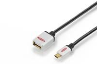 EDNET USB 2.0 adapterkabel OTG type micro B - A st/Bu 03m High Speed micro B omkeerbaar - thumbnail