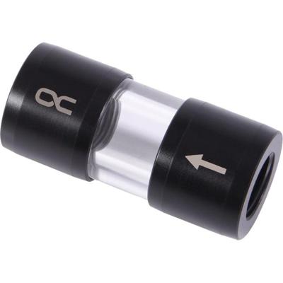 Alphacool eiszapfen acryl/acetal inline filter g1/4 inner thread (zwart/transparant)