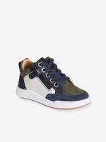 Sneakers voor jongens met veters en rits marineblauw - thumbnail