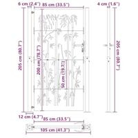 Tuinpoort, Tuinpoort 105x75 cm Cortenstaal Bamboe Ontwerp Zwart - thumbnail