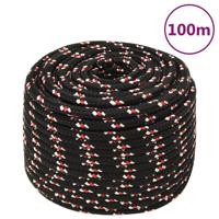 VidaXL Boot touw 14 mm 100 m polypropyleen zwart - thumbnail