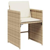 5-delige Tuinset met kussens poly rattan beige - thumbnail