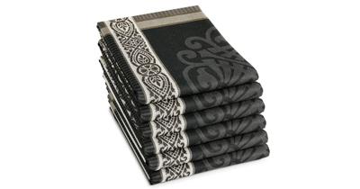 DDDDD Theedoek Rozet grijs 6 stuks