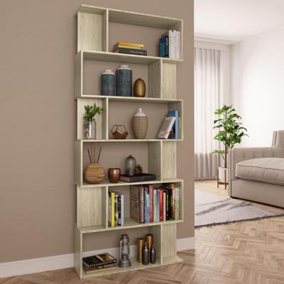 Boekenkast / kamerscherm 80x24x192 cm bewerkt hout sonoma eiken