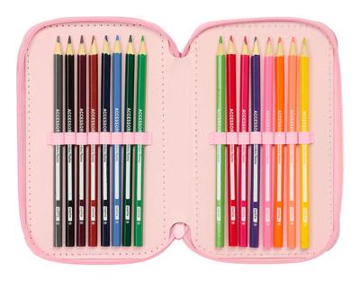 Driedubbele Pennenzak Lilo & Stitch Ice cream Roze 12,5 x 19,5 x 5,5 cm 37 Onderdelen