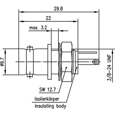 Telegärtner 100023424 100023424 BNC-connector Bus, inbouw 50 Ω 1 stuk(s)