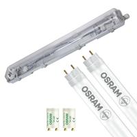 LED Waterdichte TL Armatuur met T8 Buizen - Velvalux Strela - 60cm - Dubbel - Koppelbaar - Waterdicht IP65 - OSRAM - SubstiTUBE Value EM 840 - 15.2W - Natuurlijk Wit 4000K | Vervangt 36W - thumbnail