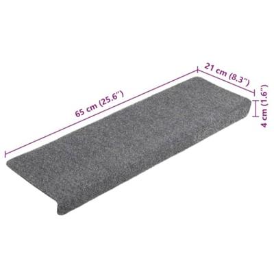 Trapmatten 10 st 65x21x4 cm naaldvilt lichtgrijs Trapmatten 10 st 65x21x4 cm naaldvilt lichtgrijs