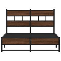 Bedframe zonder matras metaal bruin eikenkleurig 120x200 cm - thumbnail