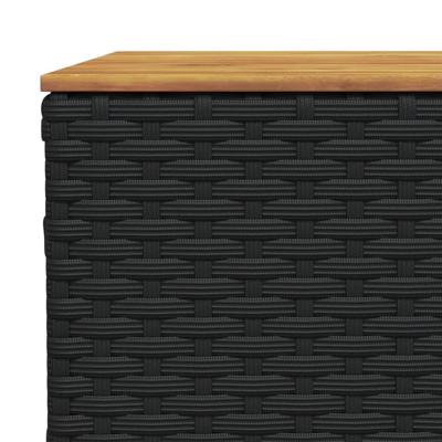7-delige Loungeset met kussens poly rattan zwart - thumbnail