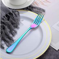 2 stuks cake fruit vork diner salade servies RVS vork (kleurrijke) - thumbnail