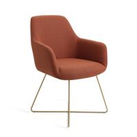 Jesper Home Eetkamerstoel 'Hiroo' Cross Gold, kleur Hearth Harmony - thumbnail
