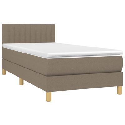 Boxspring met matras stof taupe 90x200 cm - thumbnail