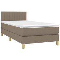 Boxspring met matras stof taupe 200x200 cm - thumbnail