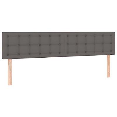Boxspring met matras kunstleer grijs 120x190 cm