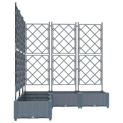 VidaXL Tuin bloempot 5 pcs licht grijs 120 x 120 x 125,5 cm staal