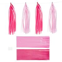 Creativ Company Tassels, afm 12x35 cm, roze, lichtrood, 12 stuk/ 1 doos - thumbnail