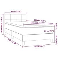 Boxspring met matras stof lichtgrijs 90x200 cm - thumbnail