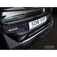 Zwart RVS Bumper beschermer passend voor Peugeot 508 II SW 2019- 'Ribs' AV245215 - thumbnail