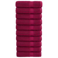 VidaXL Handdoeken solund 10 st 600 g/m² 50x100 cm bordeauxrood - thumbnail