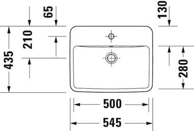 Inbouwwastafel Duravit No.1 Met Kraangat Met Overloop 55x43.5x17.5cm Hoogglans Wit