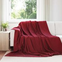 VidaXL Gooi deken bordeaux rood 240 x 220 cm fleece - thumbnail