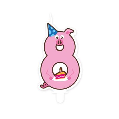 Jungle candle 8 pig | 4 stuks