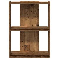 Boekenkast 3-laags 60x30x80 cm bewerkt hout oud houtkleur - thumbnail