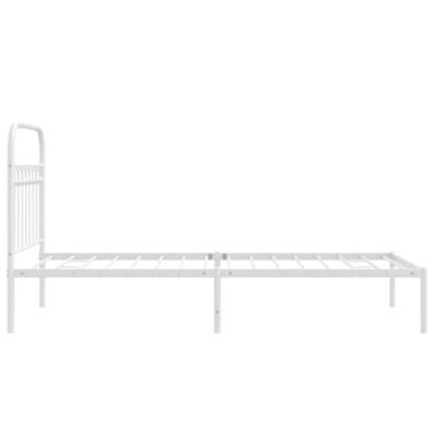 Bedframe met hoofdbord metaal wit 90x200 cm Bedframe met hoofdbord metaal wit 90x200 cm