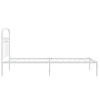 Bedframe met hoofdbord metaal wit 90x200 cm - thumbnail