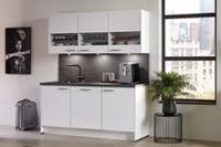 Keukenblok 180 houtnerf met inbouw koelkast RAI-990 - thumbnail