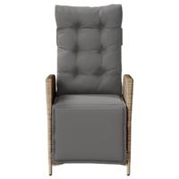 Tuinstoelen 2 st verstelbaar voetensteun poly rattan beige mix - thumbnail
