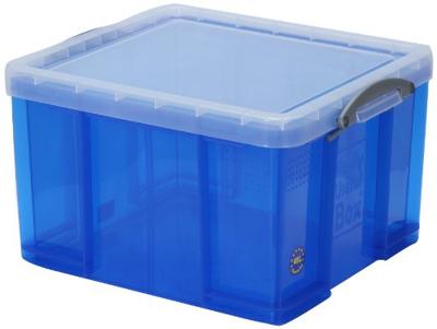 Opbergbox ru 42ltr 520x440x310mm transp blauw Opbergbox ru 42ltr 520x440x310mm transp blauw