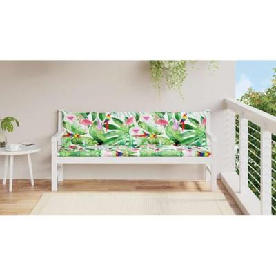 VidaXL Tuinbankkussens 2 st 200x50x7 cm stof meerkleurig