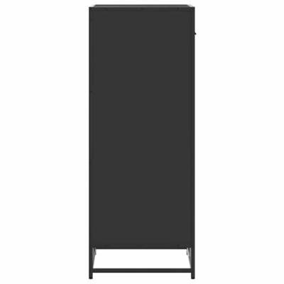 Schoenenrek 48x38x97,5 cm bewerkt hout zwart