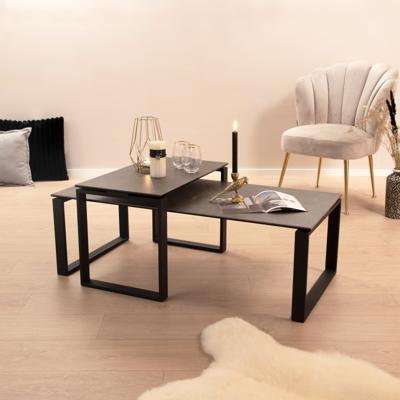 Sohome Salontafel 'Parker' Set van 2 stuks, Keramiek, kleur Zwart Sohome Salontafel 'Parker' Set van 2 stuks, Keramiek, kleur Zwart