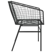 Tuinstoelen 2 st poly rattan zwart - thumbnail