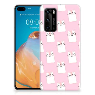 Huawei P40 TPU Hoesje Sleeping Cats Huawei P40 TPU Hoesje Sleeping Cats