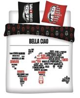 La Casa De Papel Dekbedovertrek bella ciao - Katoen - zwart/wit/rood - thumbnail