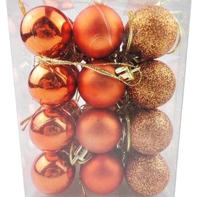24 stuks 3cm Home kerstboom decor bal bauble opknoping xmas partij ornament decoraties (Rose goud)