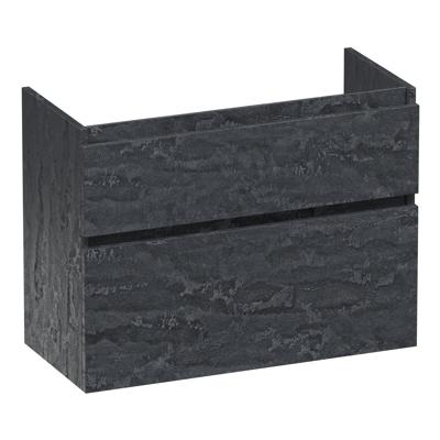 Brauer Delight - Onderkast Ondiep - 80 cm - met 2 Softclose Lades Greeploos en 1 Sifon Uitsparing - Damascus