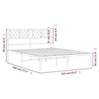 Bedframe met hoofdbord metaal wit 120x190 cm - thumbnail